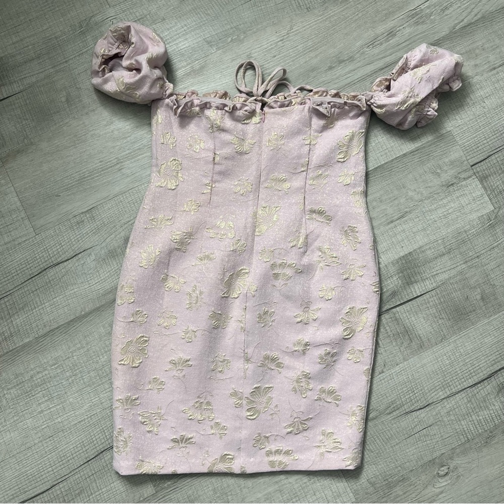 MAJORELLE Solandia Mini Dress Jacquard, Puff-Sleeve Large - Picture 5 of 16